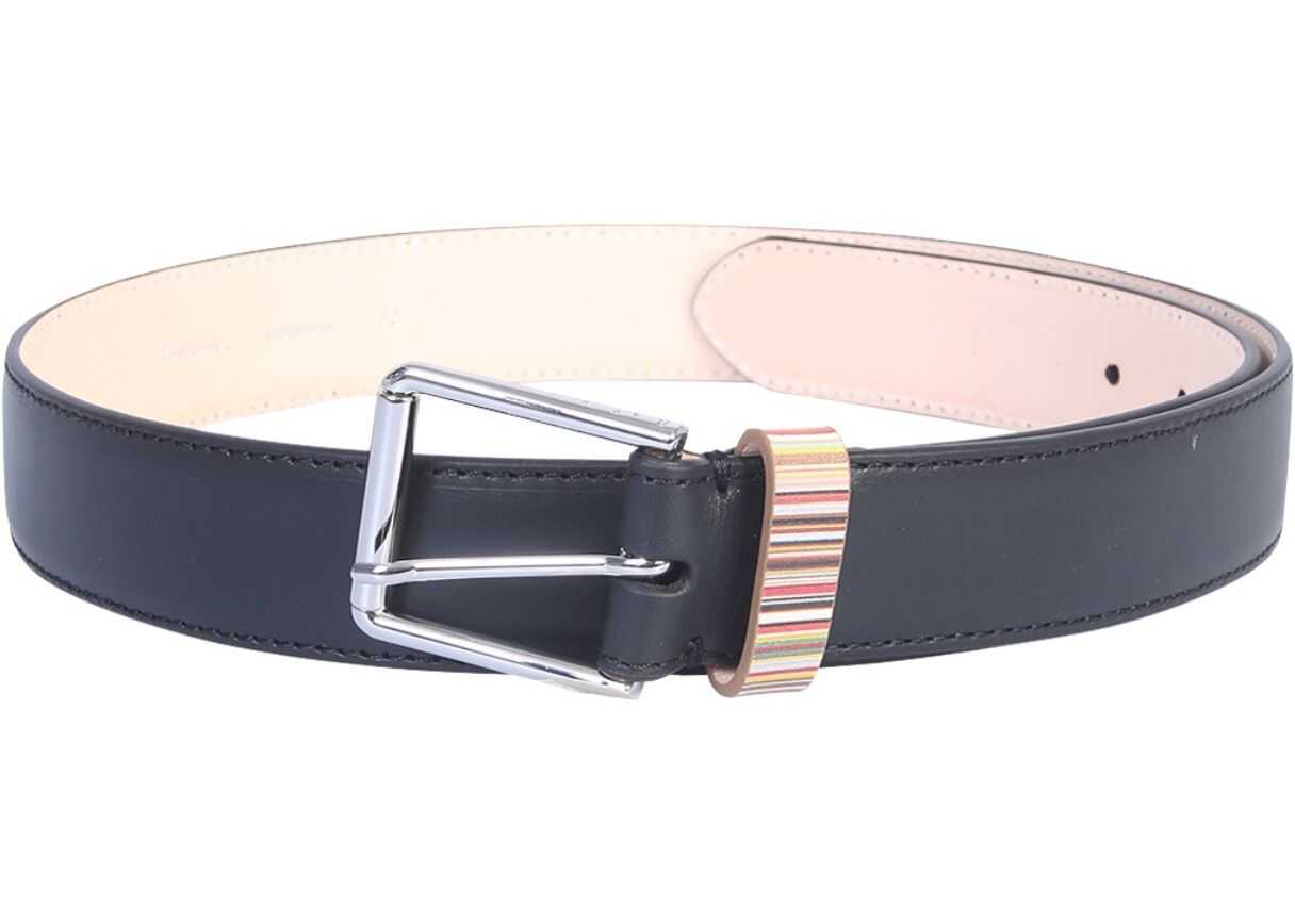 Paul Smith Belt With Striped Signature BLACK