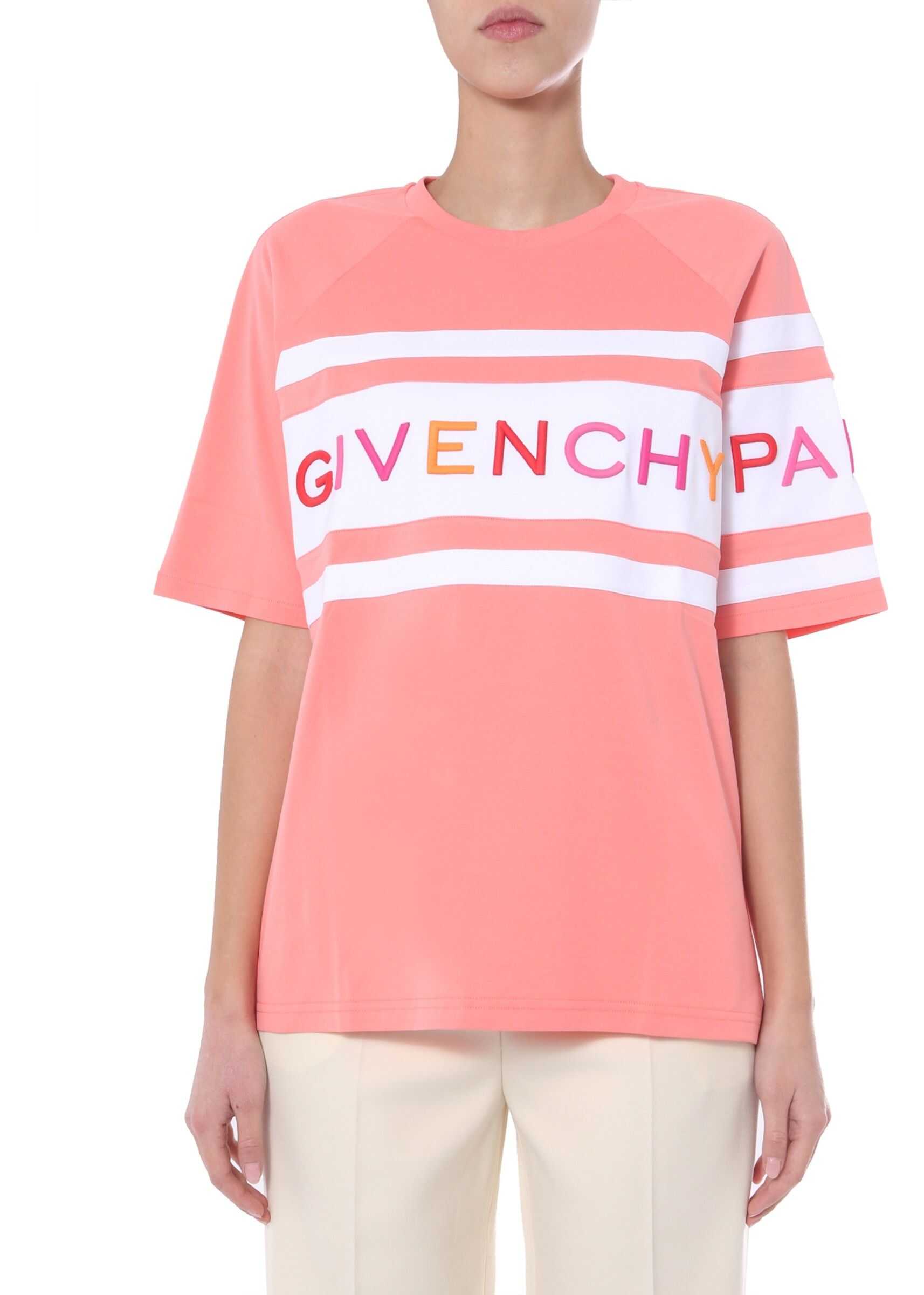 Givenchy T-Shirt With Embroidered Logo PINK