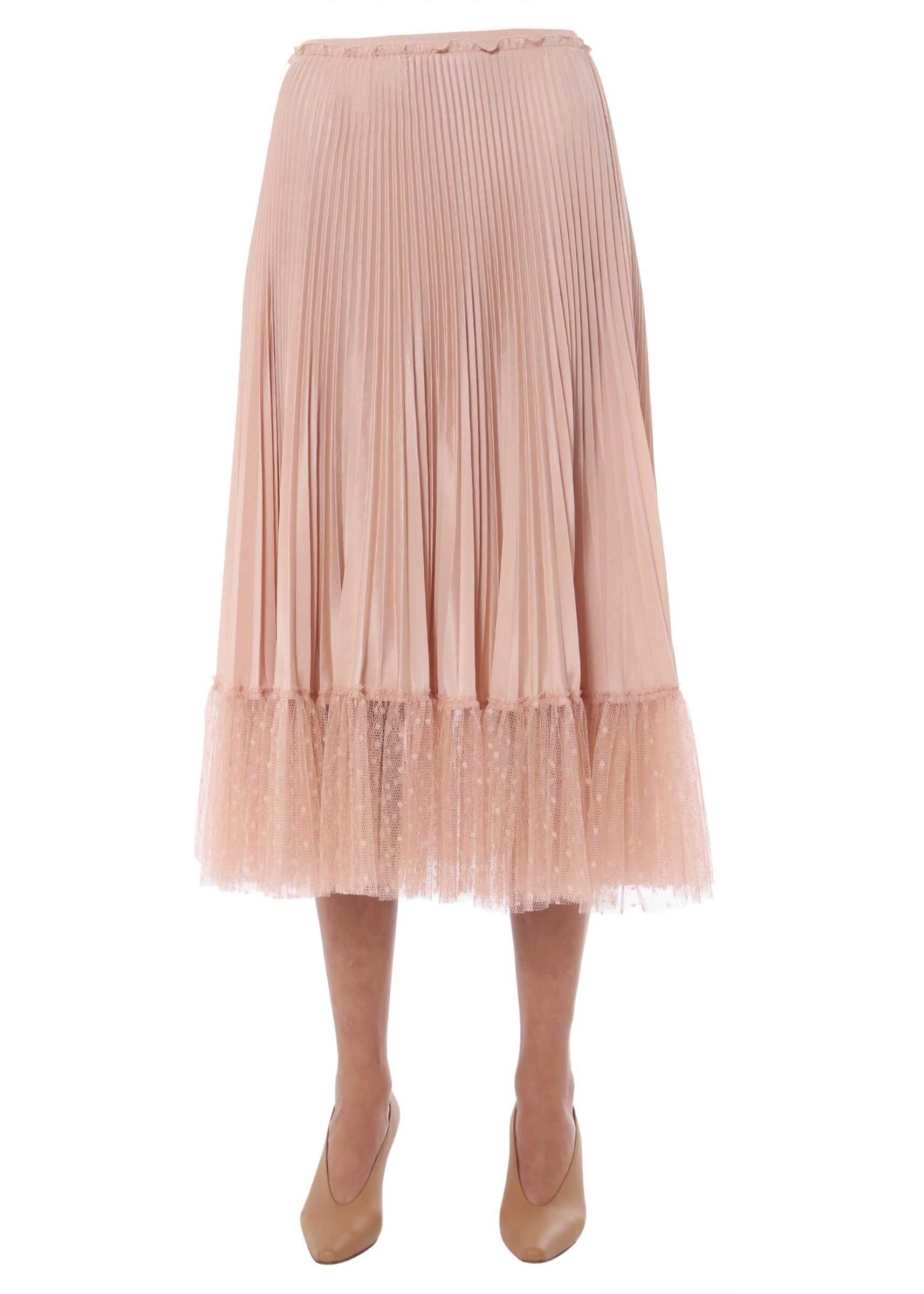 RED VALENTINO Plissa Skirt NUDE