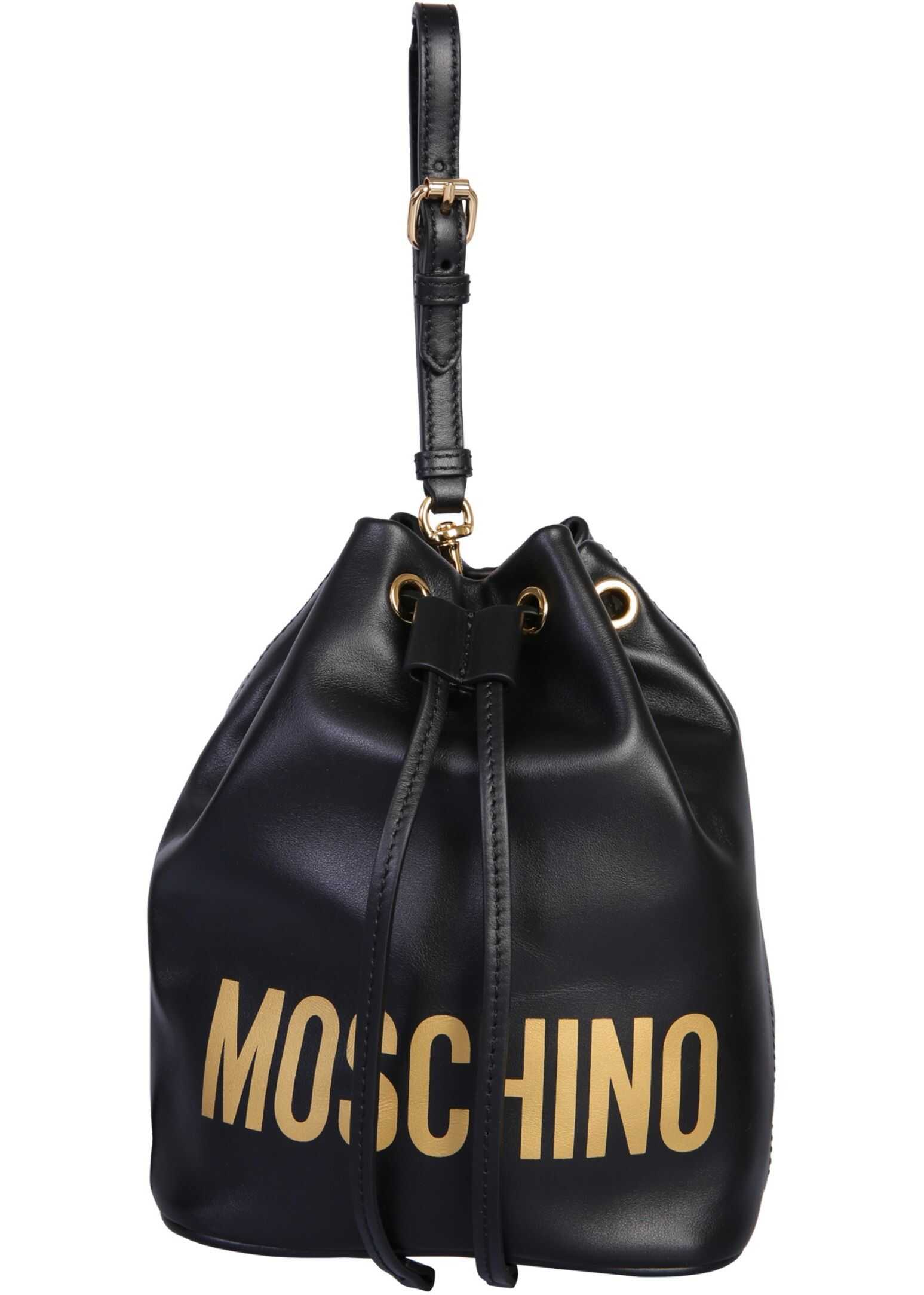 Moschino Bucket Bag With Logo BLACK