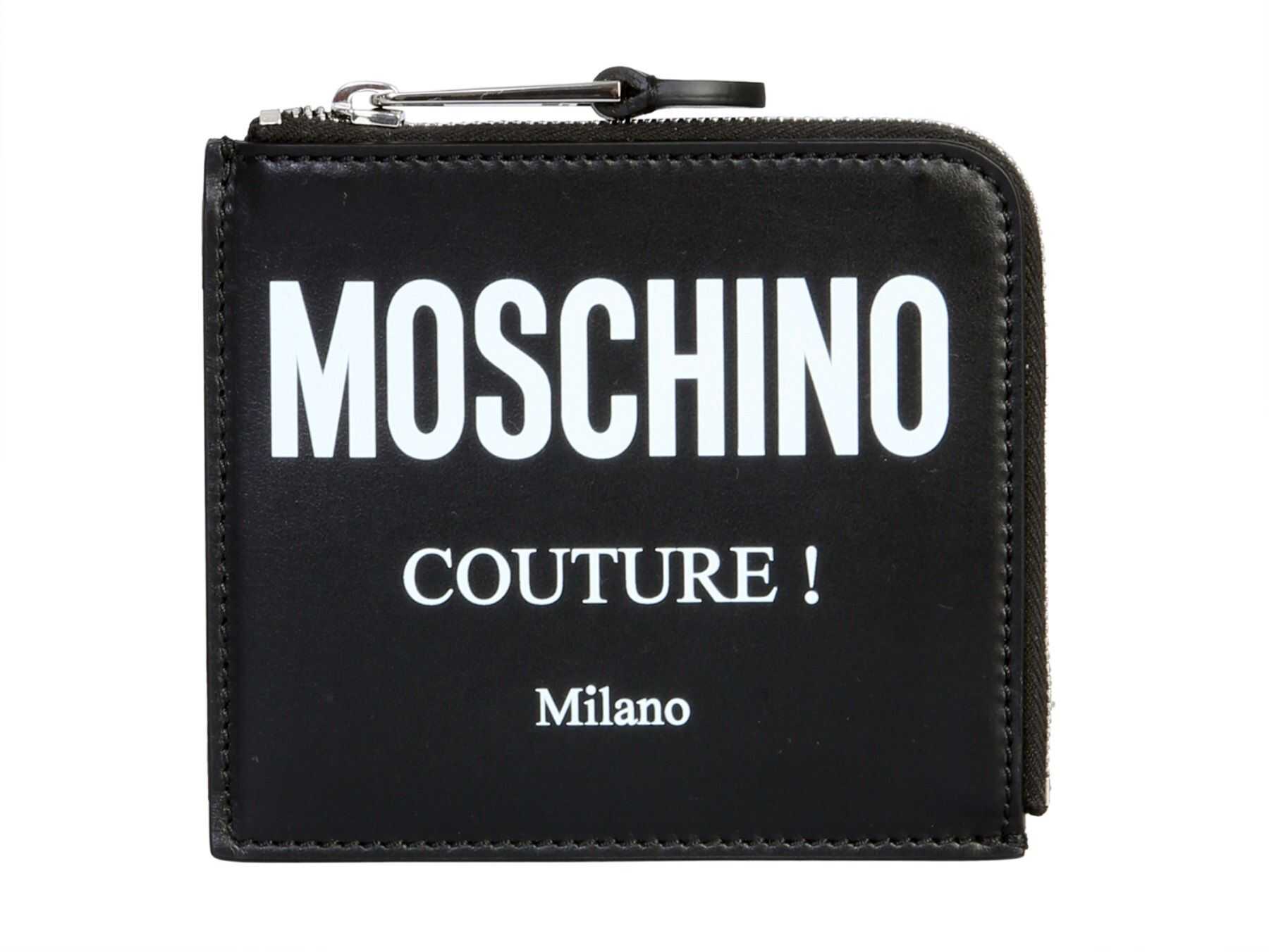 Moschino Square Wallet With Logo BLACK