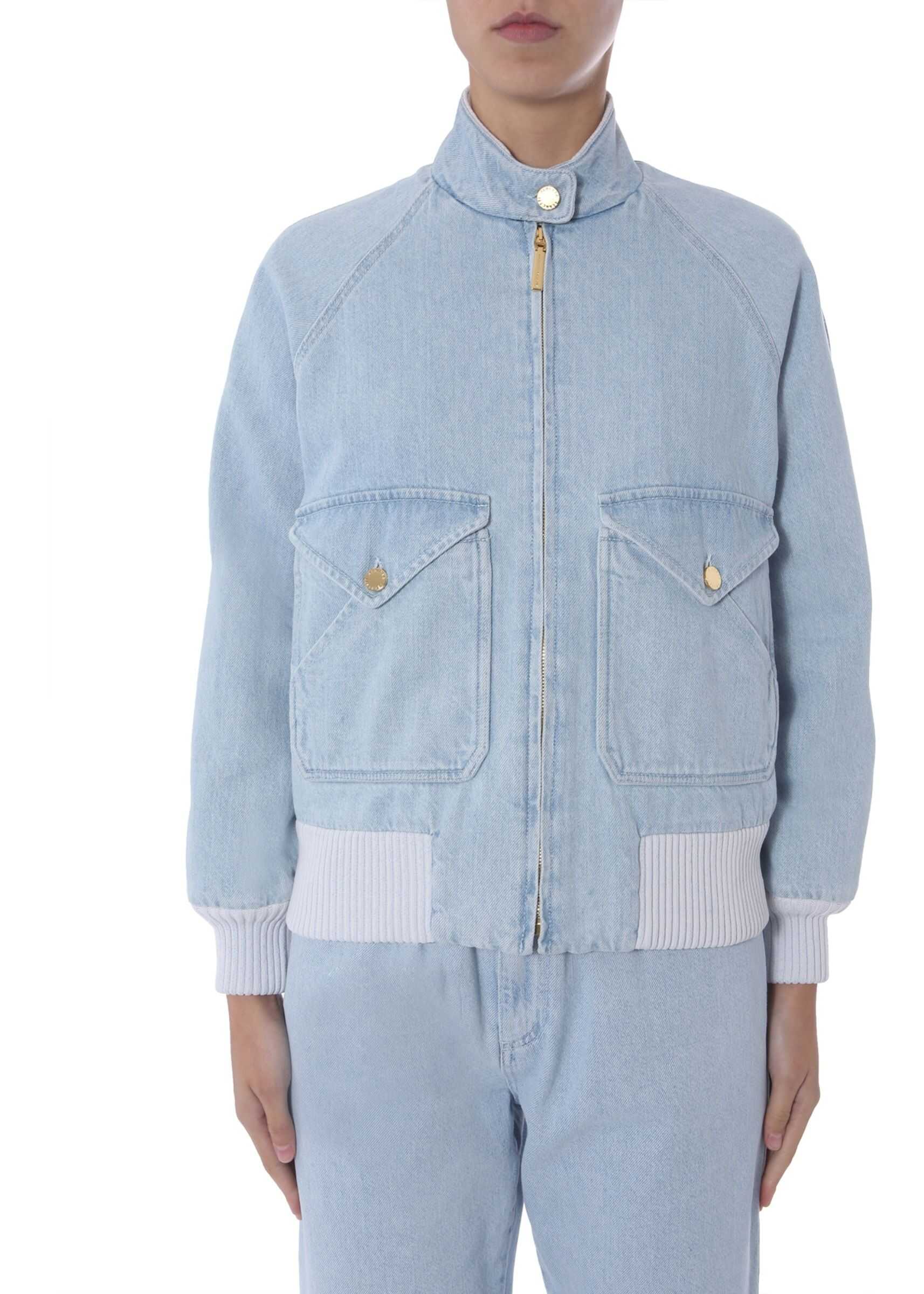 Alberta Ferretti Jacket With Zip BABY BLUE