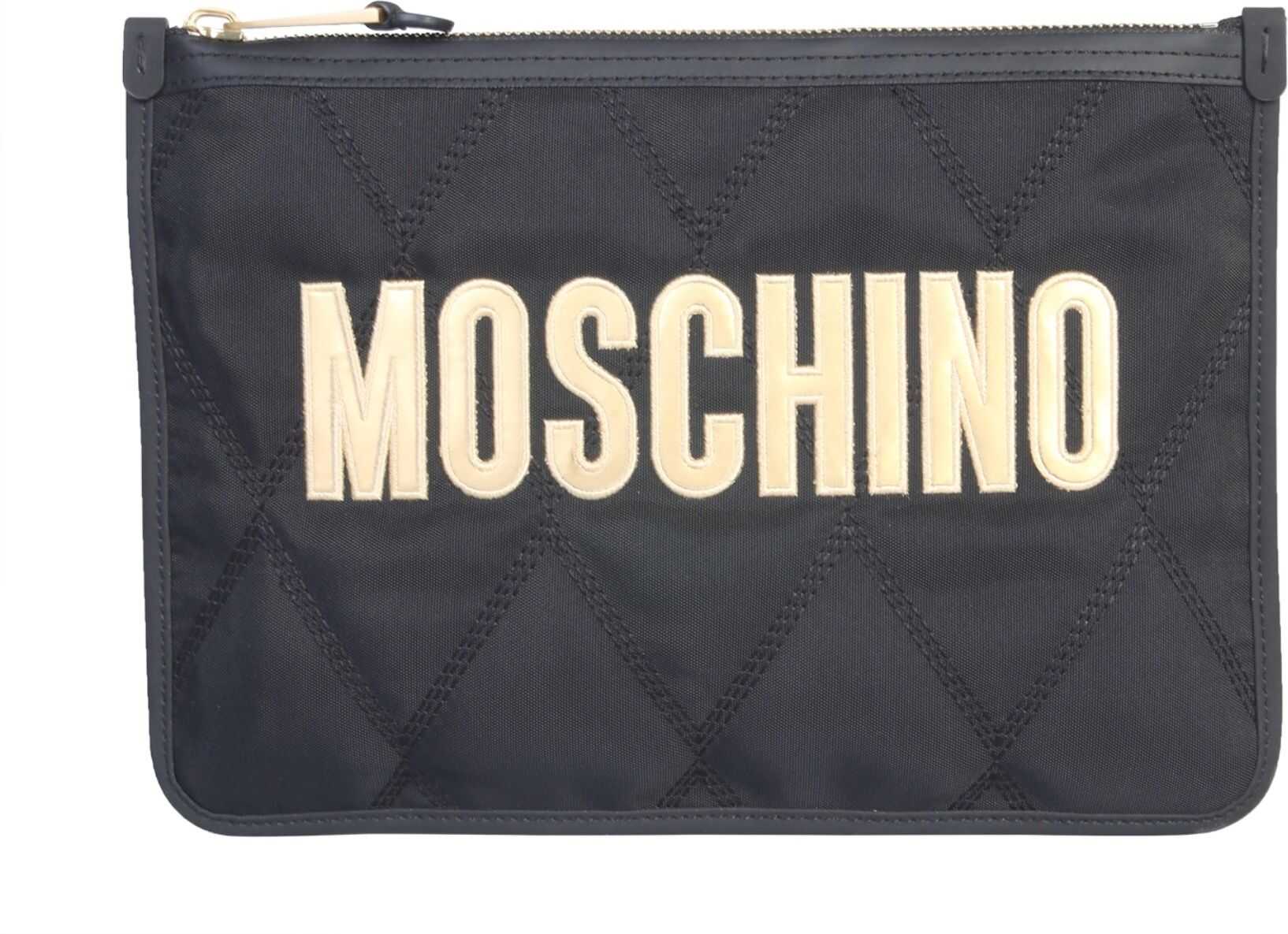 Moschino Clutch With Maxi Logo BLACK