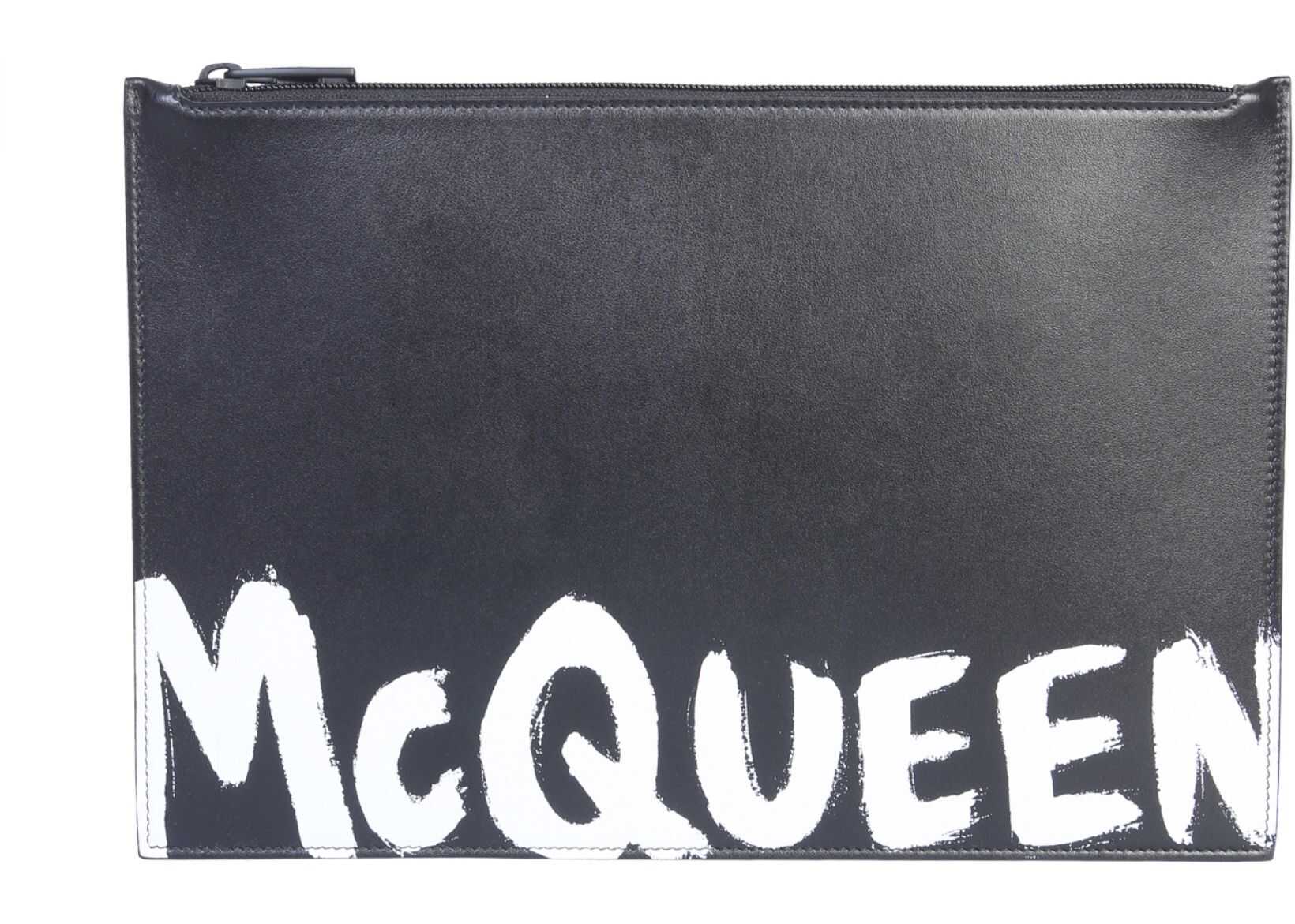 Alexander McQueen Leather Pouch With Logo BLACK