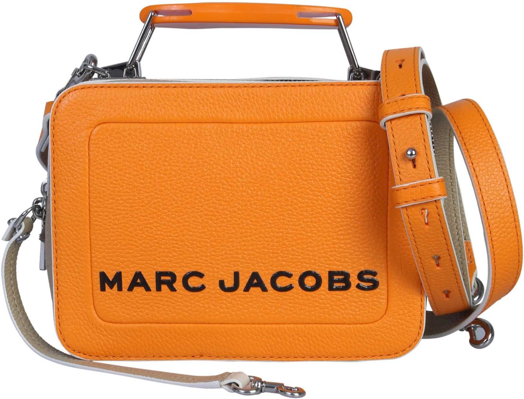 Marc Jacobs The Textured Colorblock Box Mini Bag ORANGE