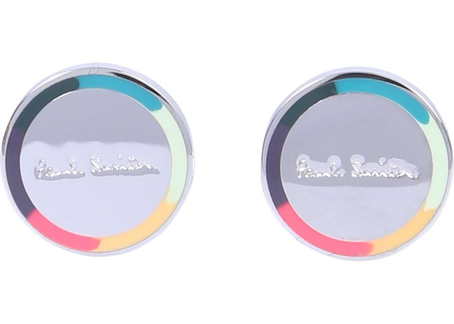 Paul Smith Circular Cufflinks With Logo SILVER