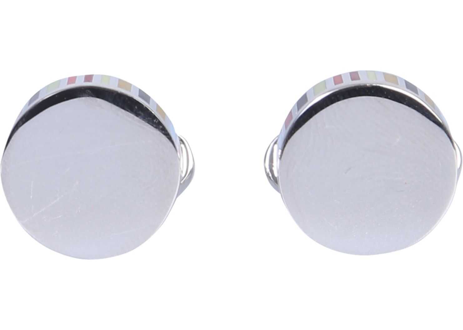 Paul Smith Circular Cufflinks With Multicolored Lines MULTICOLOUR