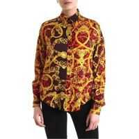 Camasi casual Leo Chain Print Shirt In Red And Black Femei