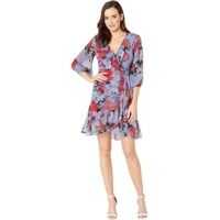 Rochii elegante Coral Blossoms Faux Wrap Dress* Femei