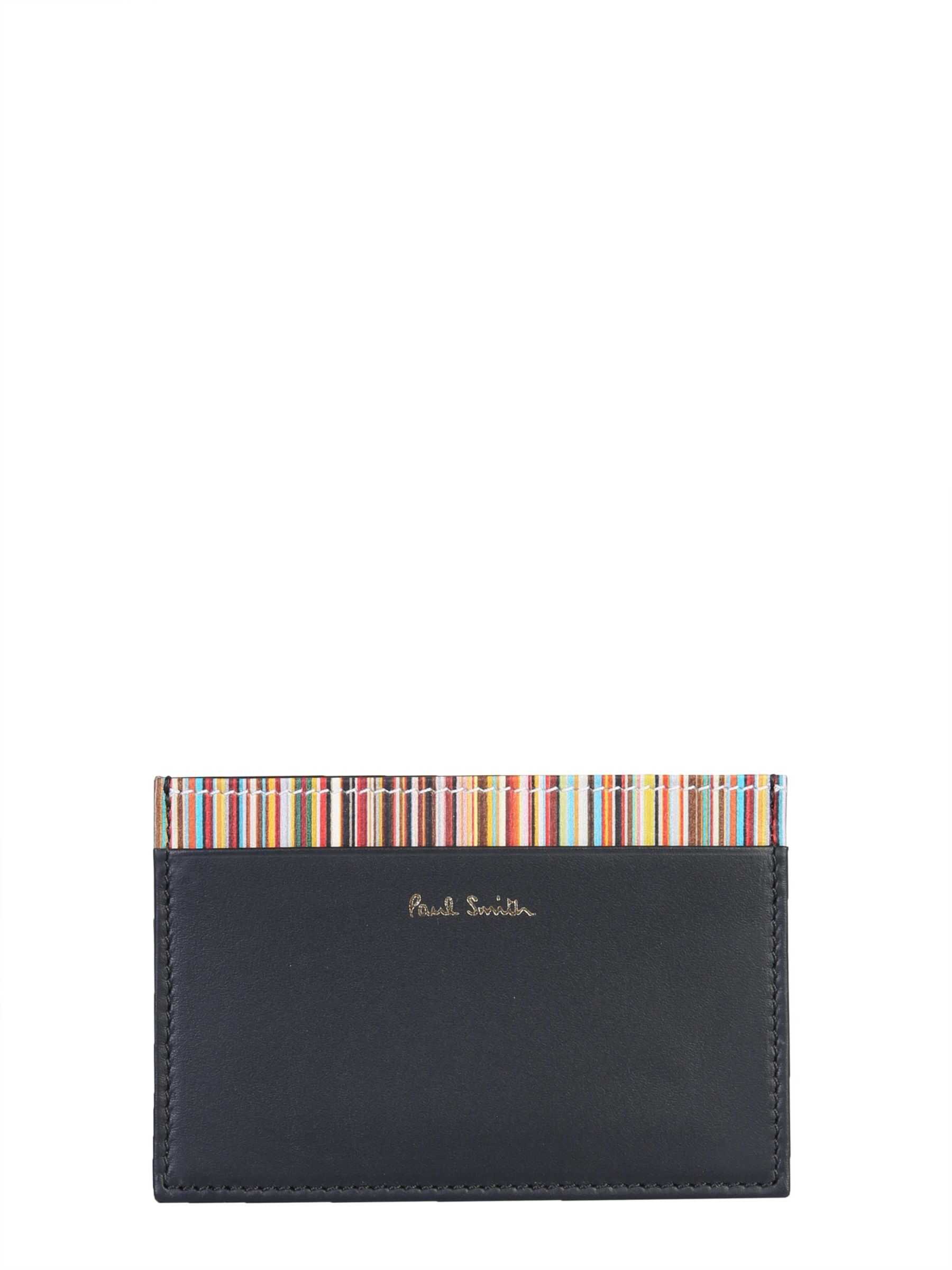 Paul Smith Card Holder With Stripe Signatures BLACK