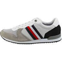 Sneakers Iconic Material Mix Runner Casual Trainers In Silver White Barbati