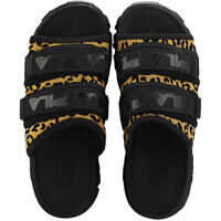 Sandale Fila Outdoor Animal Print Slide Sandals In Black Leopard