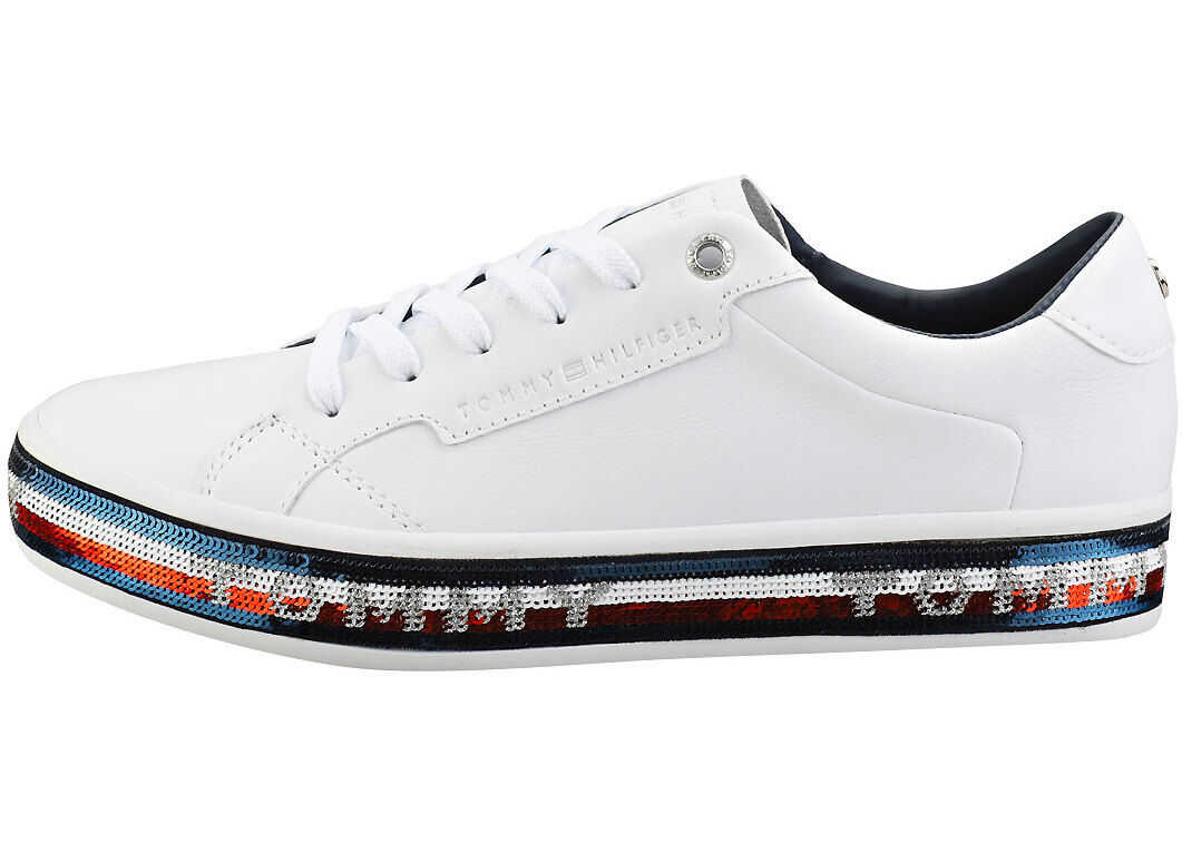 Tommy Hilfiger Sequin Foxing Dress Fashion Trainers In White White
