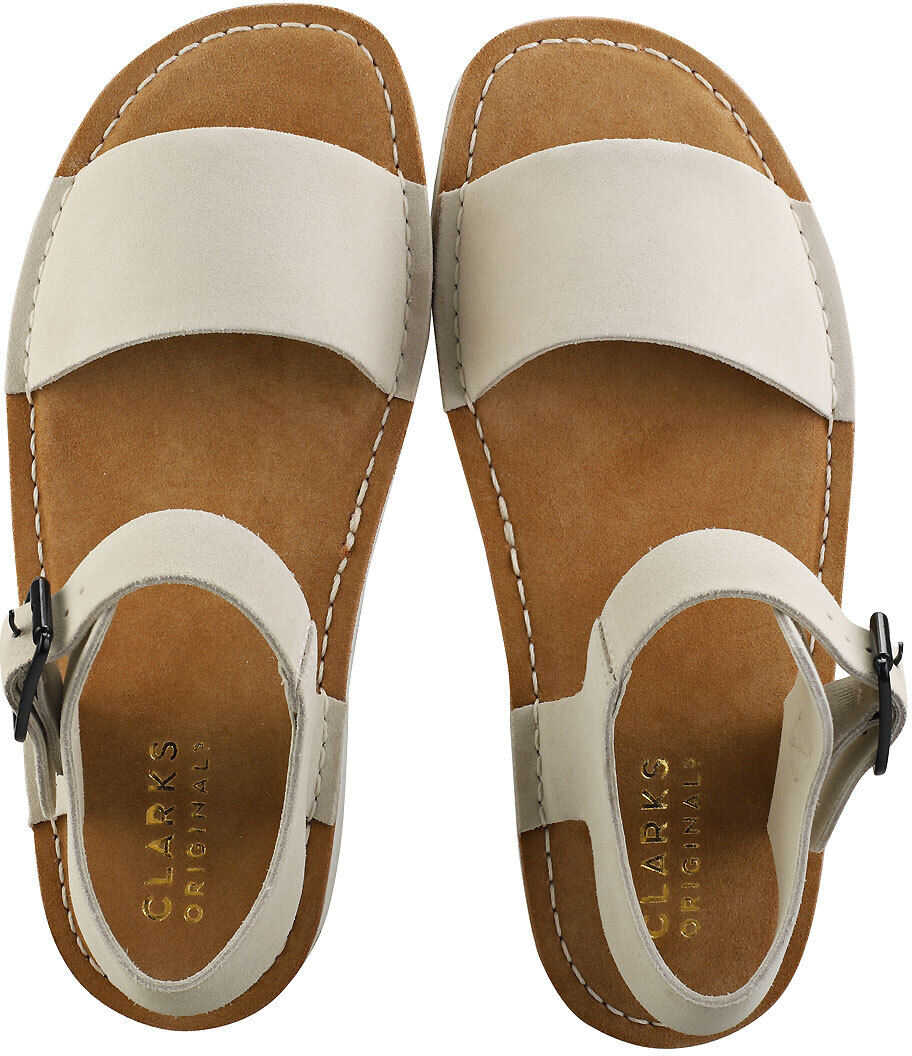 Clarks Lunan Strap Walking Sandals In White White