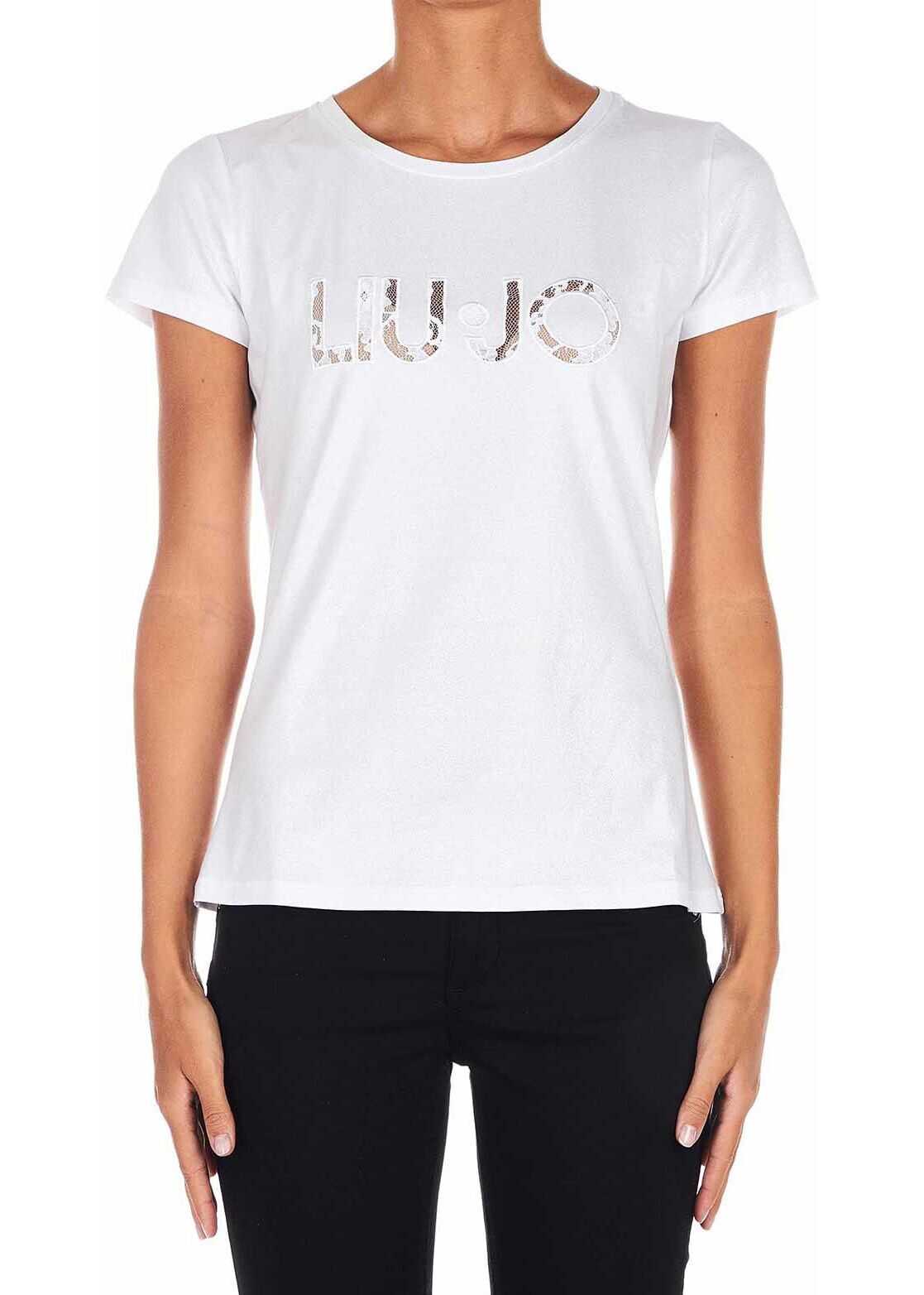 Liu Jo Glitter T-shirt with logo type White