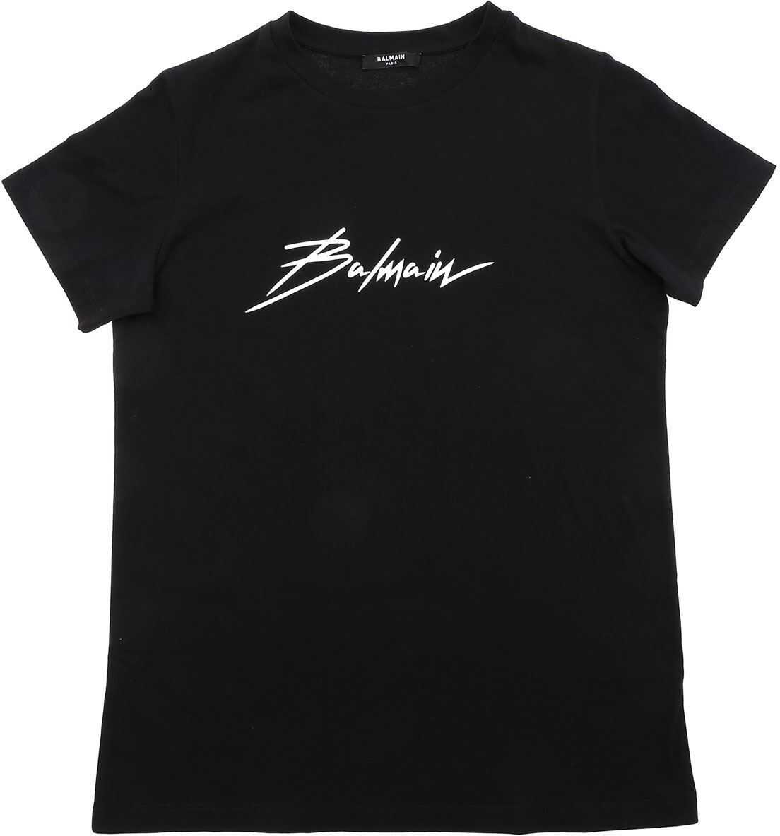 Balmain Silver Logo T-Shirt In Black 6M8741 MX030 930AO Black