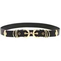 Curele Double Buckle Belt In Black Femei