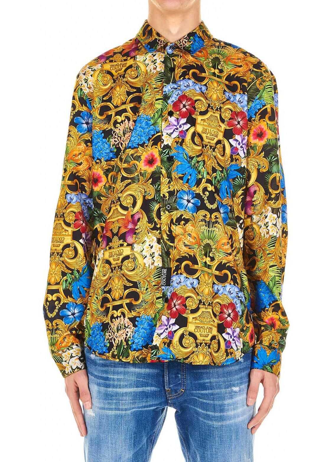 Versace Shirt with baroque print Gold