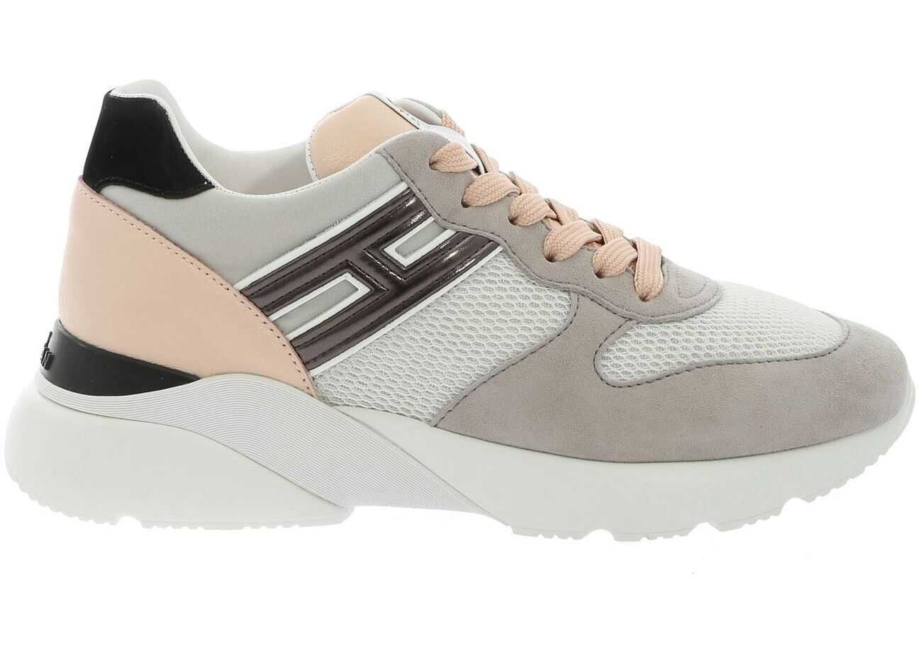 Hogan Active One Sneakers In Grey And Pink Grey