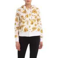 Bluze de trening White Hoodie Crop With Barocco Print Femei