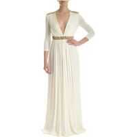 Rochii lungi Embroidery Long Dress In Ivory Color Femei