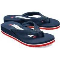 Slapi LogoPrint Flip Flop Denim Fete