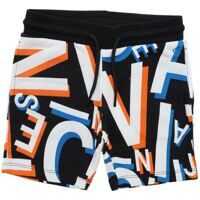 Pantaloni scurti Letter Bermuda In Black White And Orange Baieti