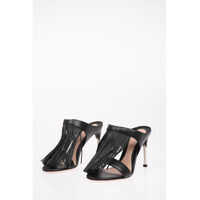 Saboti Alexander McQueen Leather Mules with Fringes 10.5 cm