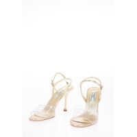 Sandale cu toc Metallic Leather Sandals 9 cm Femei