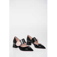 Pantofi stiletto Lacquered Leather ROSE BUTTON Pumps 5 cm Femei