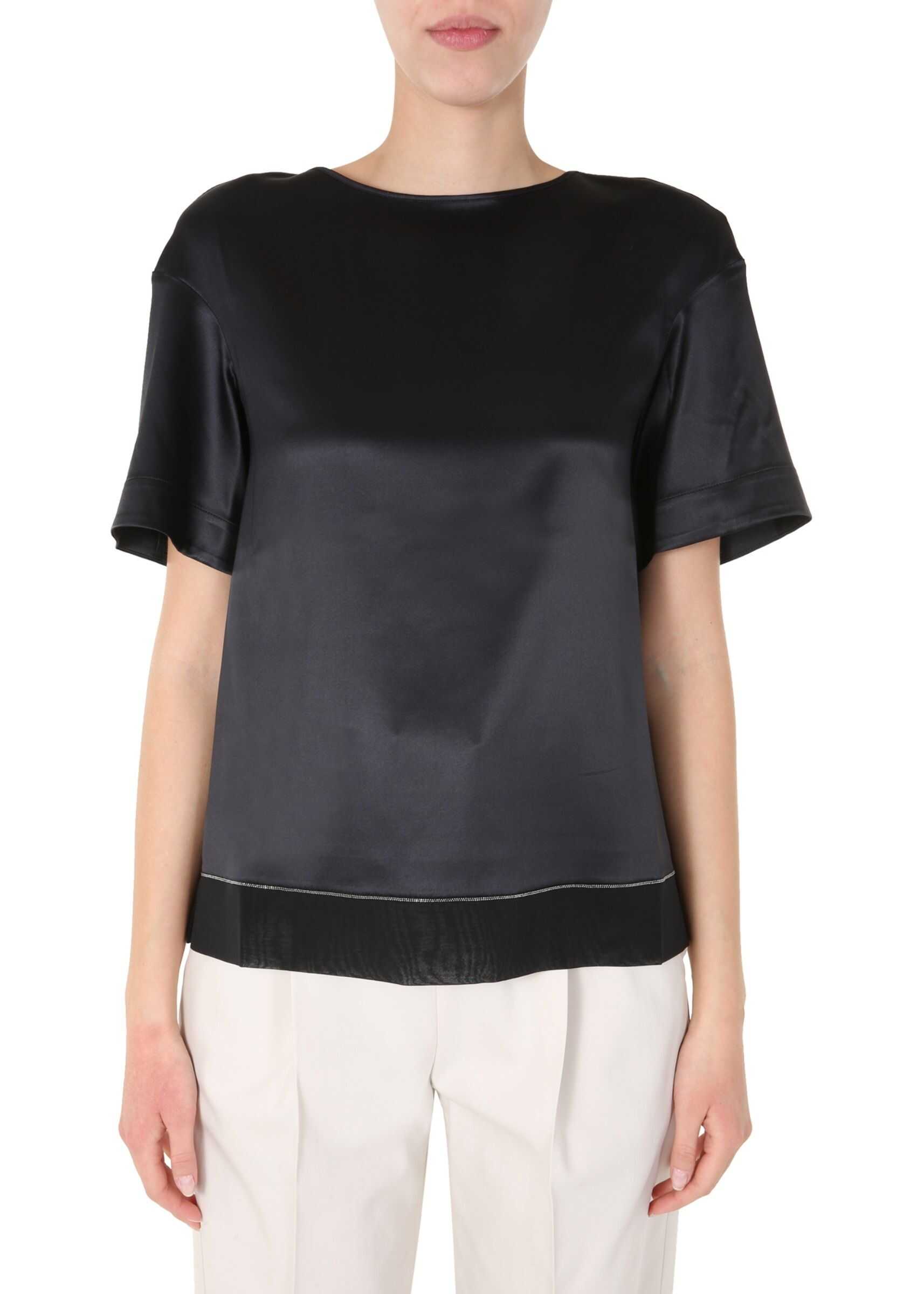 Fabiana Filippi Boat Neck T-Shirt BLACK