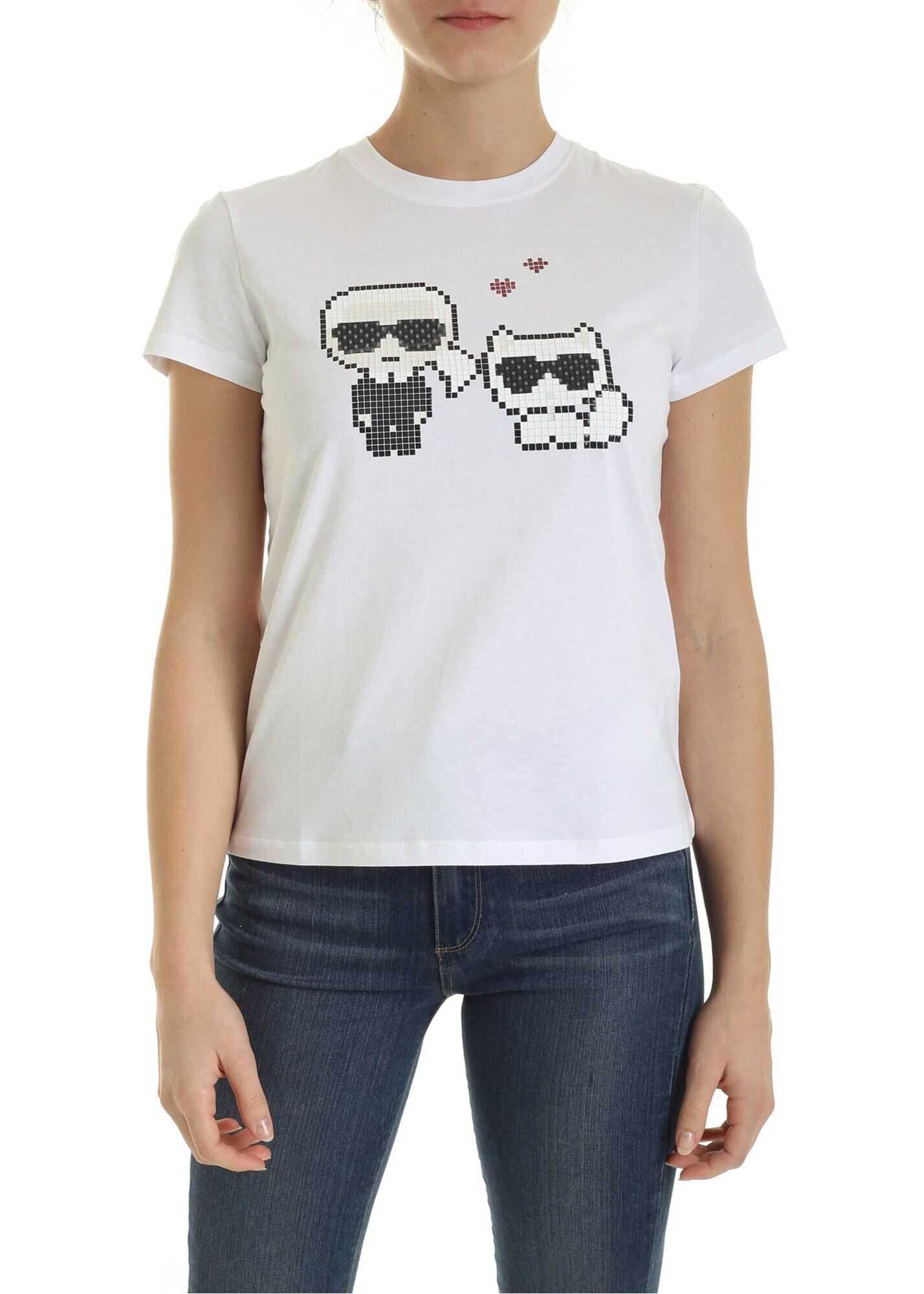 Karl Lagerfeld Karl Pixel T-Shirt In White White