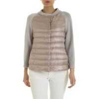 Geci de iarna Lamé Knit Detail Down Jacket In Pink Femei
