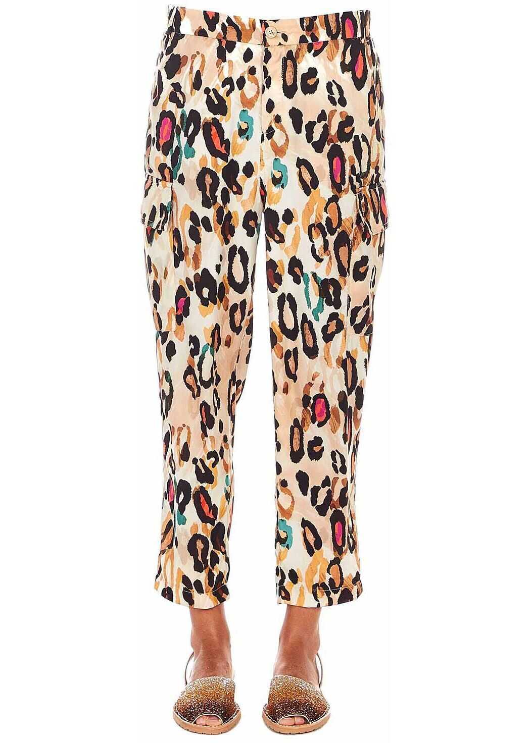 Liu Jo Cargo pants with Animal print Multicolor