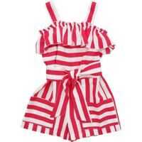 Rochii casual Short Jumpsuit With White And Fuchsia Stripes Fete