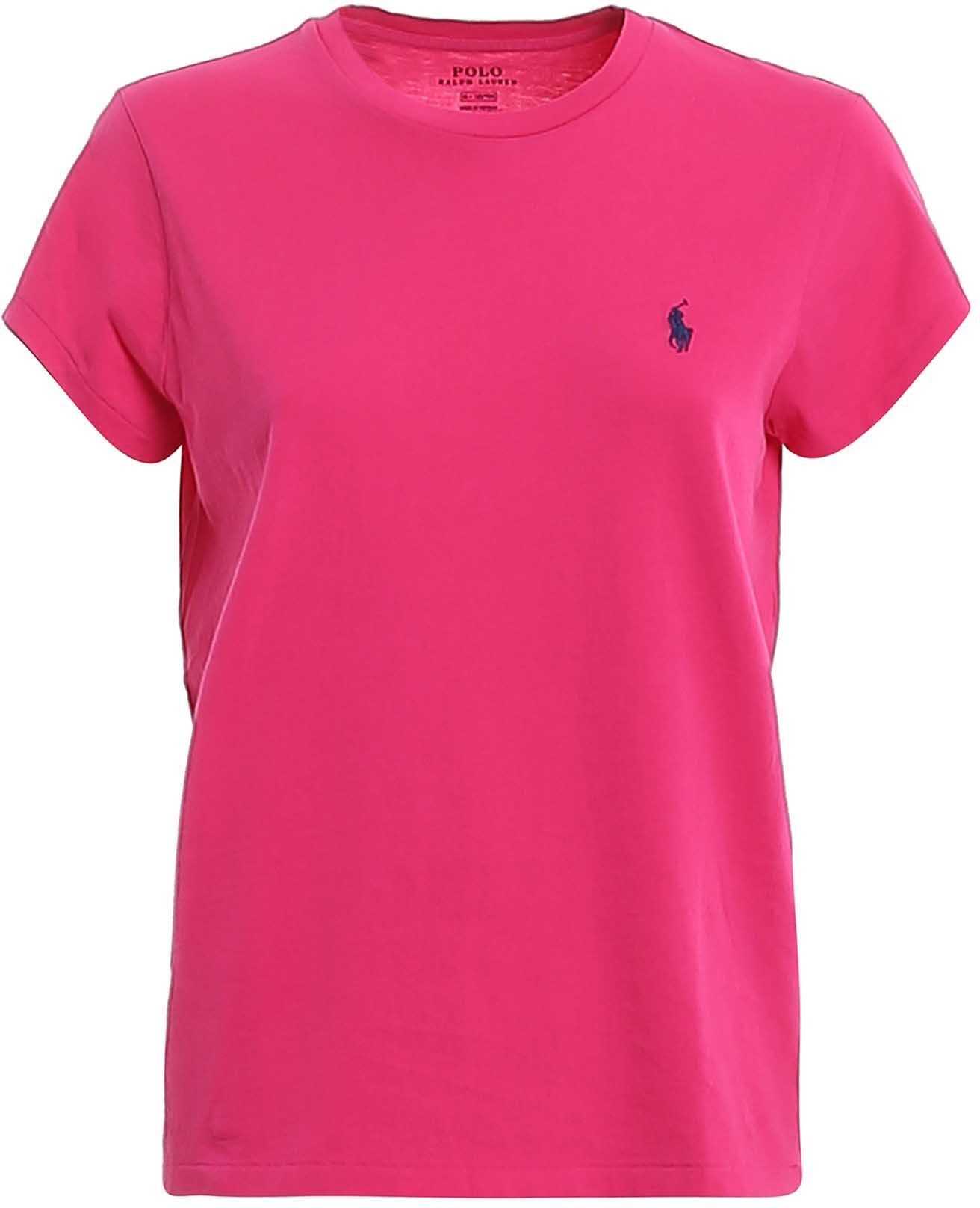 Ralph Lauren Logo Embroidery Jersey Fuchsia T-Shirt Fuchsia