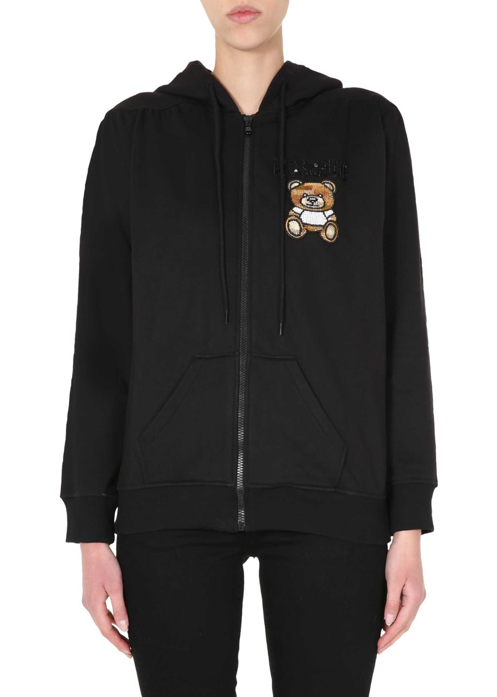 Moschino Hooded Sweatshirt With Zip BLACK