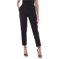 Pantaloni office Logo Detail Crepe Pants In Black Femei