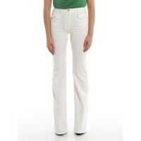 Blugi evazati Boot Leg White Jeans Femei