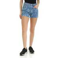 Pantaloni scurti Lettering Logo Motif Shorts In Light Blue Femei
