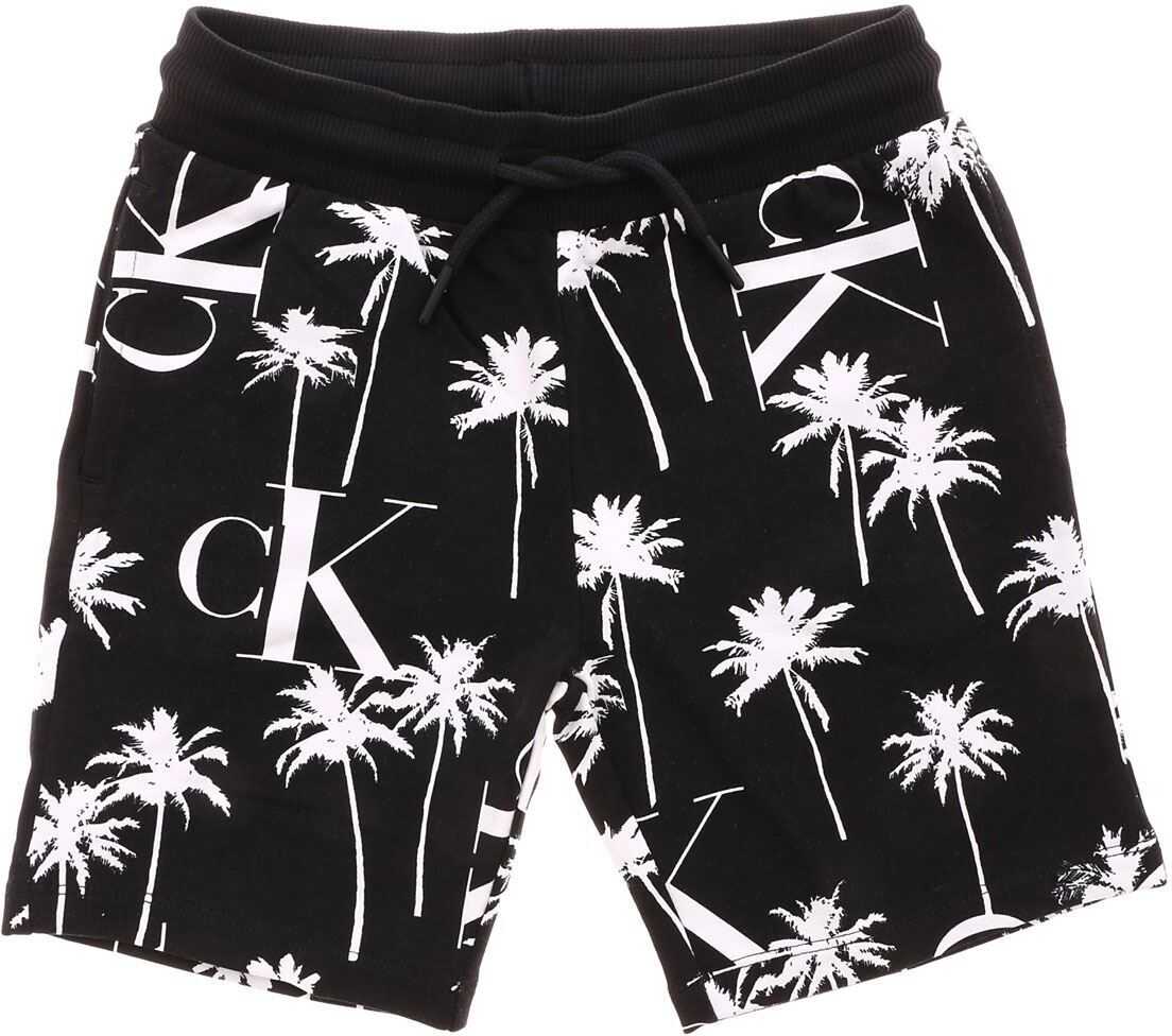 Calvin Klein Jeans Palms Pattern Bermuda In Black Black