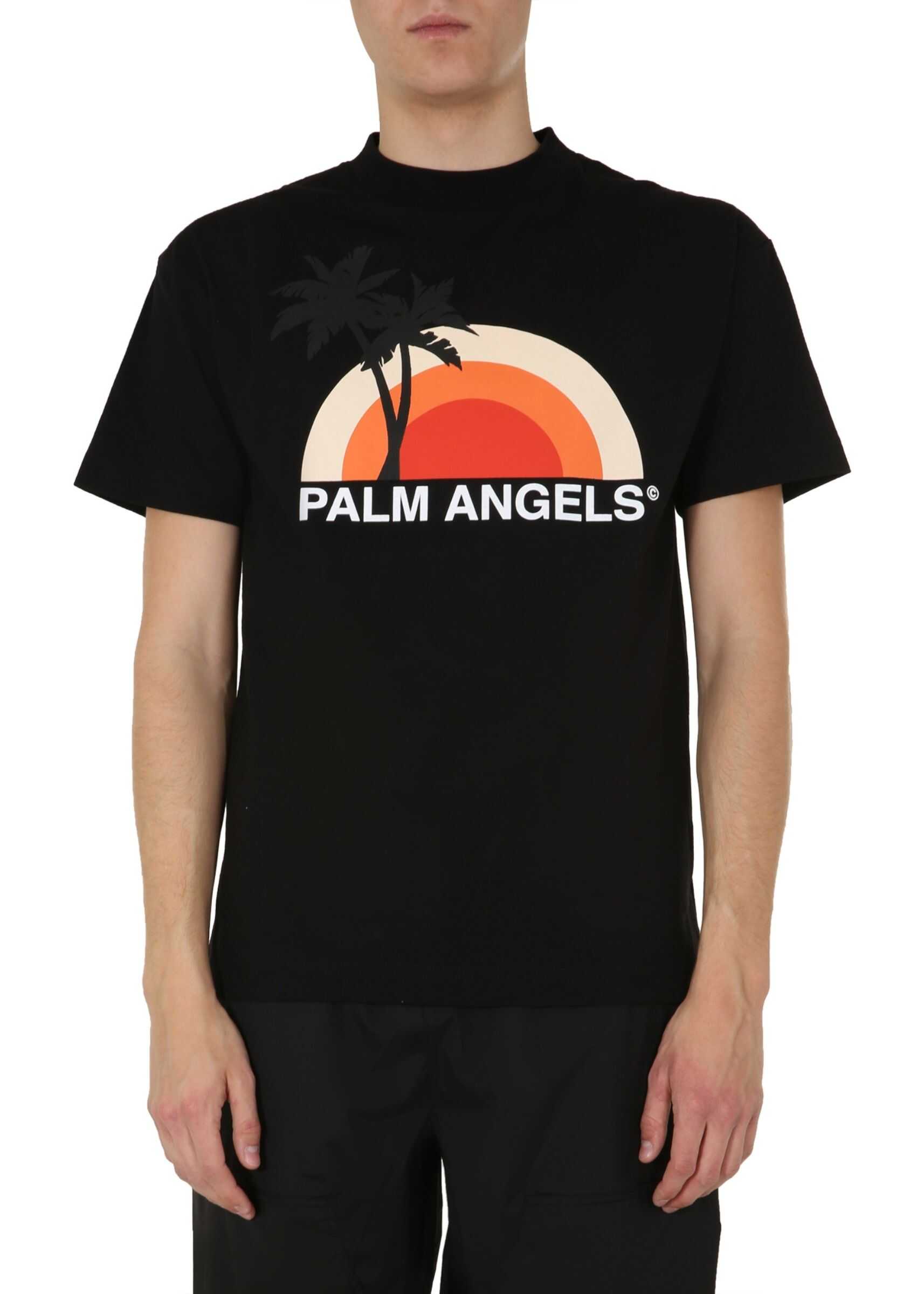 Palm Angels Round Neck T-Shirt BLACK