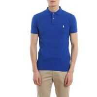 Tricouri Polo Royal Blue Slim Fit Cotton Pique Polo Barbati