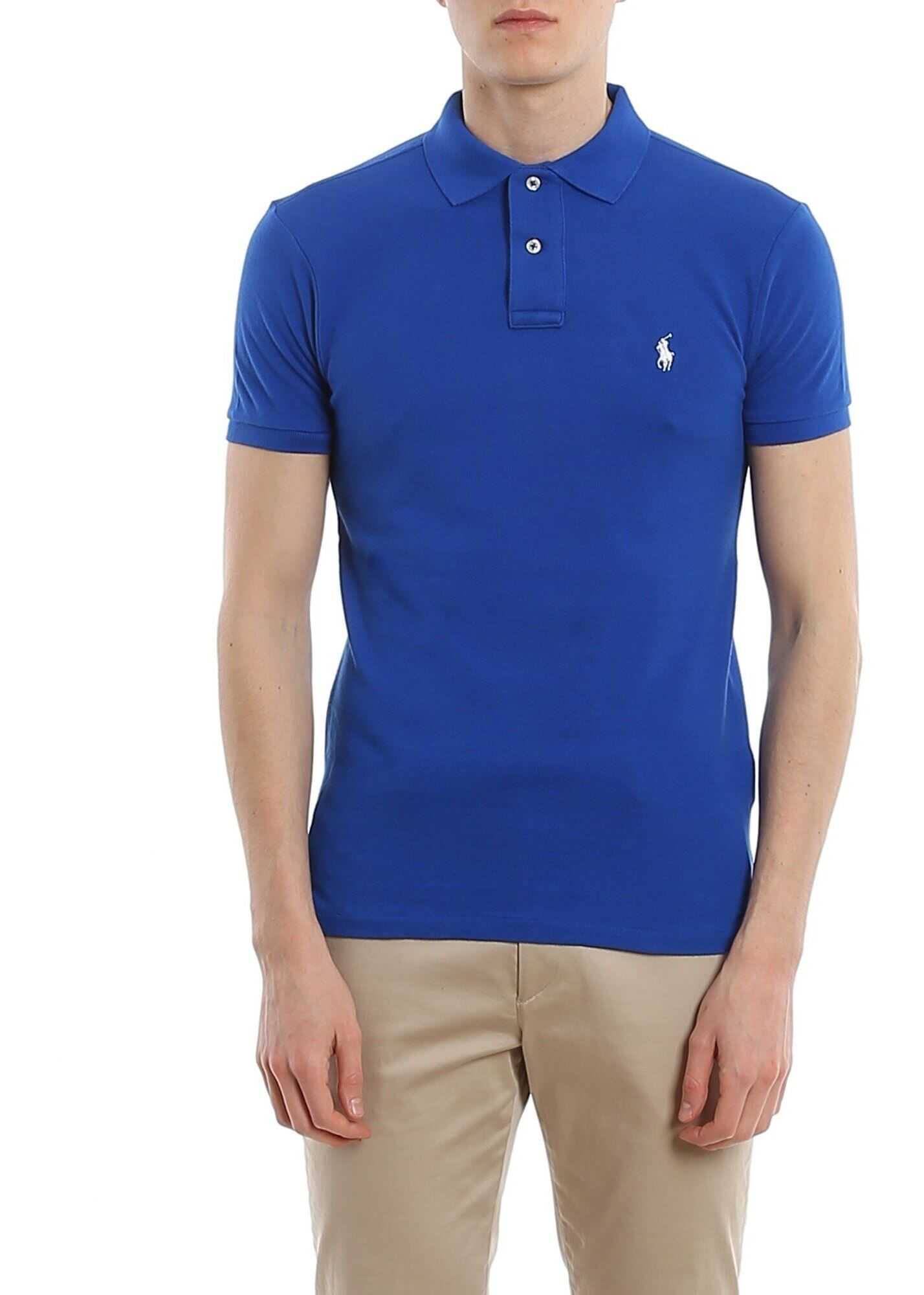 Ralph Lauren Royal Blue Slim Fit Cotton Pique Polo Blue