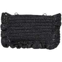 Genti tip postas Rednat Black Woven Raffia Clutch Femei