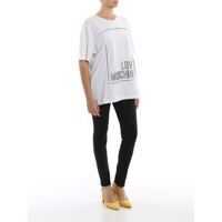 Tricouri Polka Dot Relief Logo Oversized T-Shirt Femei