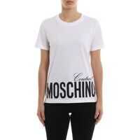 Tricouri White Cotton Logo T-Shirt Femei