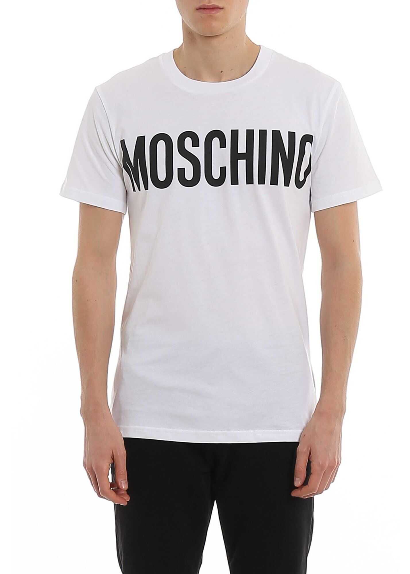 Moschino Contrasting Logo Print White T-Shirt White