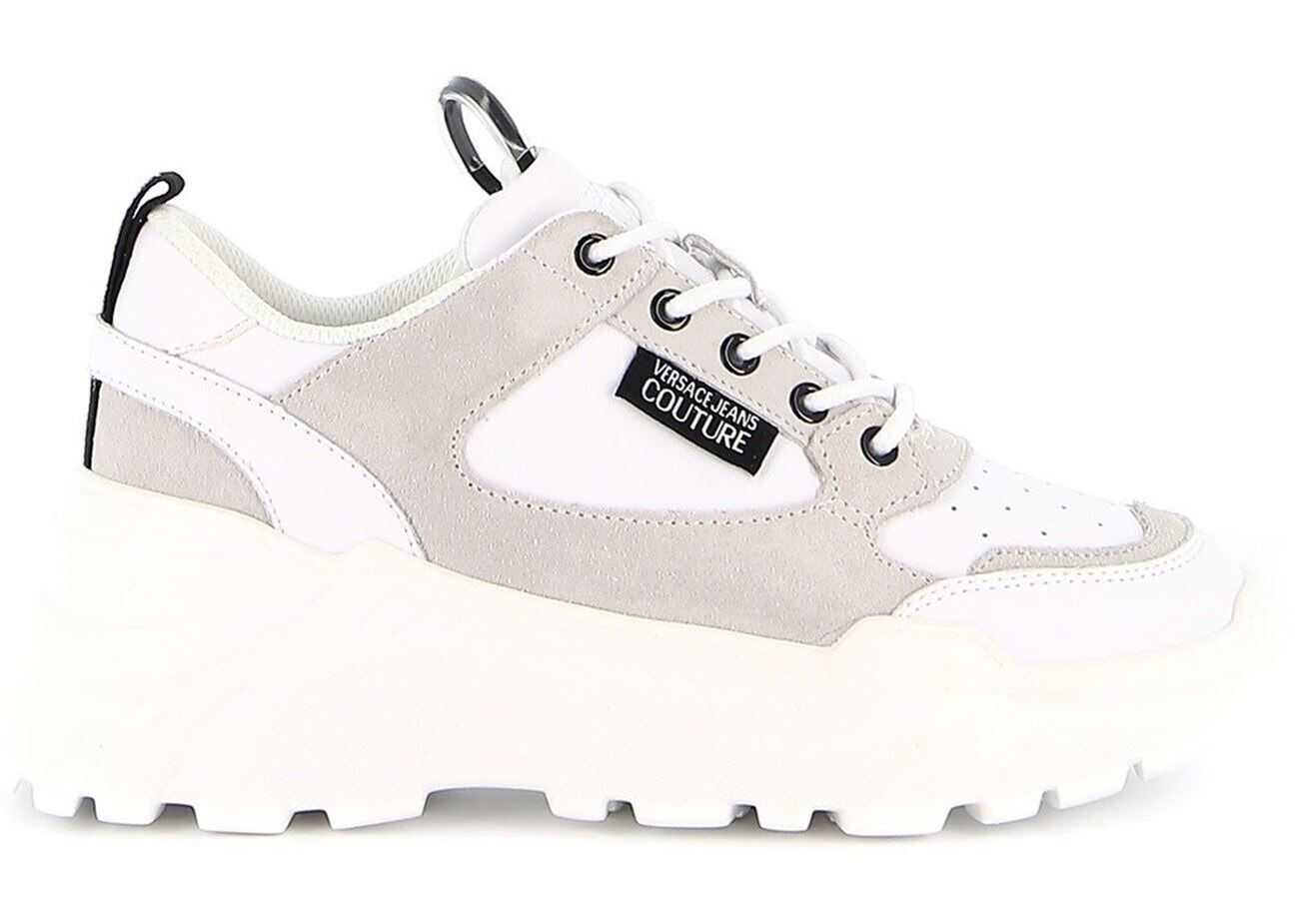 Versace Jeans Couture Leather And Suede Ultralight Sneakers White