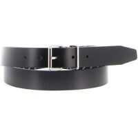 Curele Leather Belt With Silver Tone Small Buckle Barbati